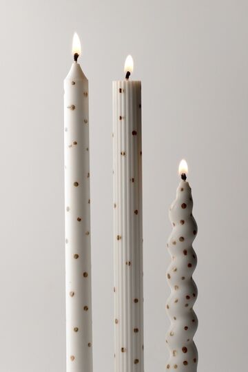 Набір свічок Gold Dot Taper Candles White