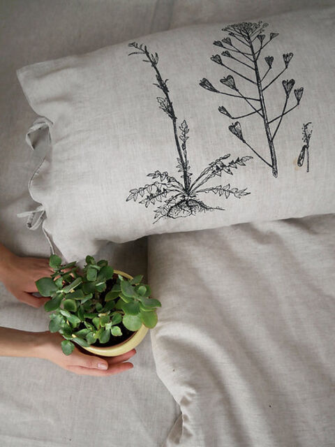 Комплект з небіленого льону з грициком