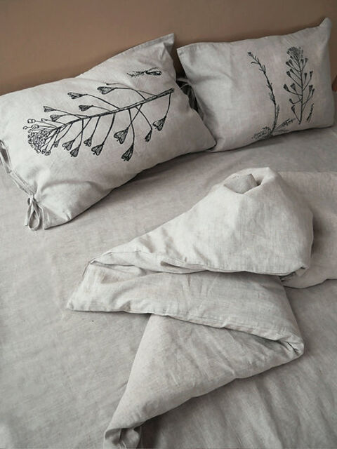 Комплект з небіленого льону з грициком