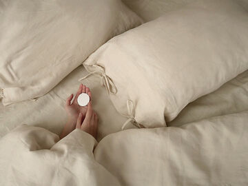 Solid ivory linen set