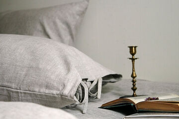 Solid unbleached linen set