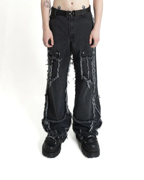 Deconstructed Washed Jeans