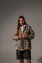 Flannel shirt in grey and yellow plaid