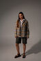 Flannel shirt in grey and yellow plaid