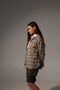 Flannel shirt in grey and yellow plaid