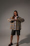 Flannel shirt in grey and yellow plaid