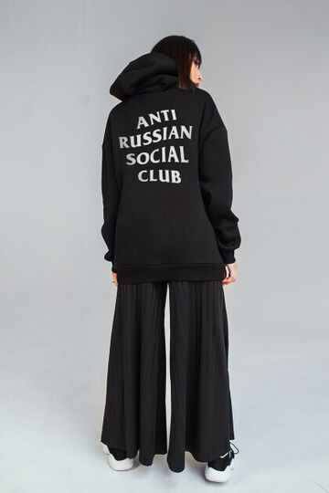 Чорне оверсайз худі ARSC з білим лого на спині
