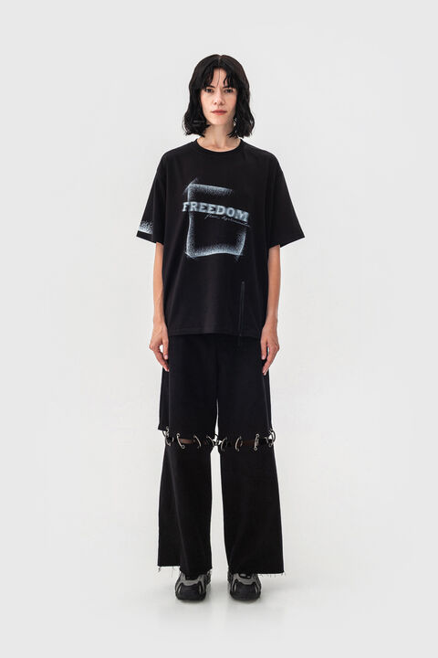 Джинси чорні на карабінах Freedom from descrimination