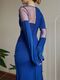 Blue dress with mesh inserts