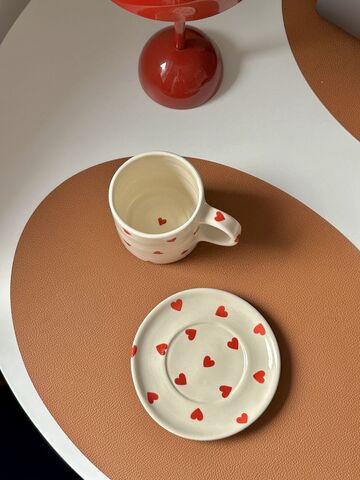 Cup and saucer set "Little Hearts"