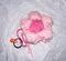 Mini pink and raspberry flower keychain