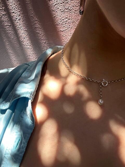 Чокер "Шопард" на карабіні з перлиною