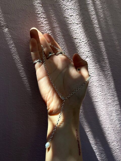 Чокер "Шопард" на карабіні з перлиною