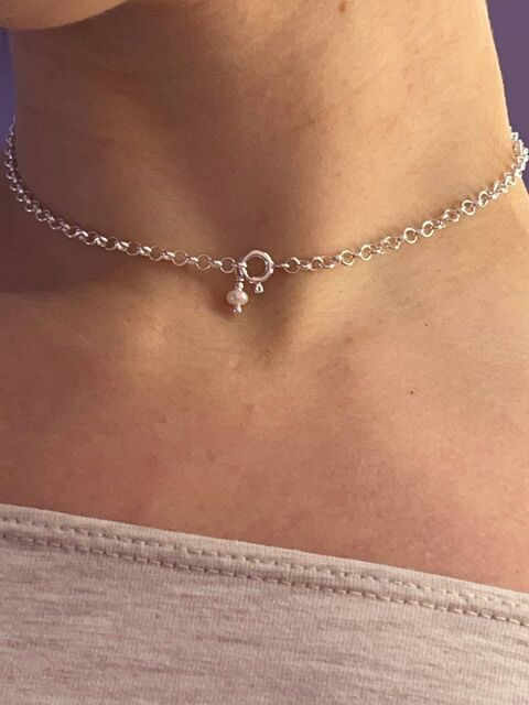 Чокер "Шопард" на карабіні з перлиною