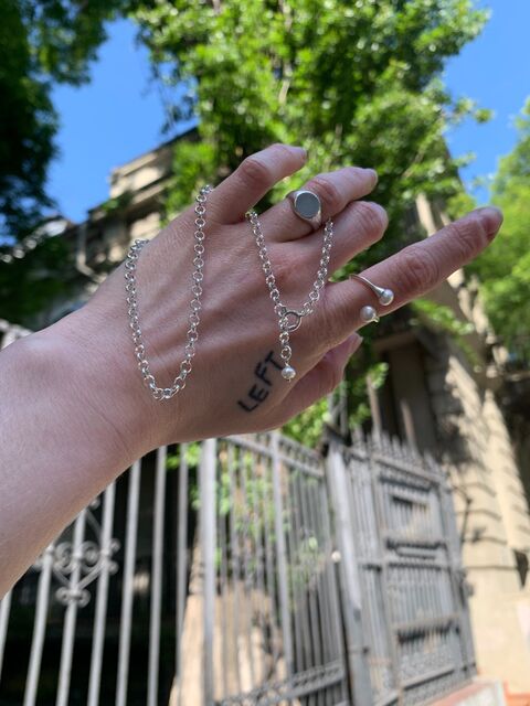 Чокер "Шопард" на карабіні з перлиною