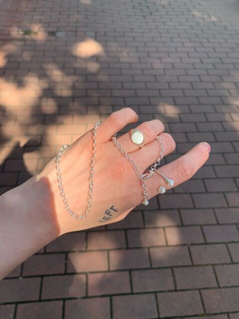 Чокер "Шопард" на карабіні з перлиною