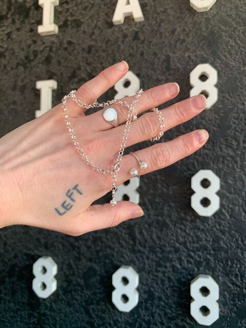 Чокер "Шопард" на карабіні з перлиною