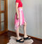 Pink skirt with buttons