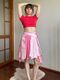 Pink skirt with buttons