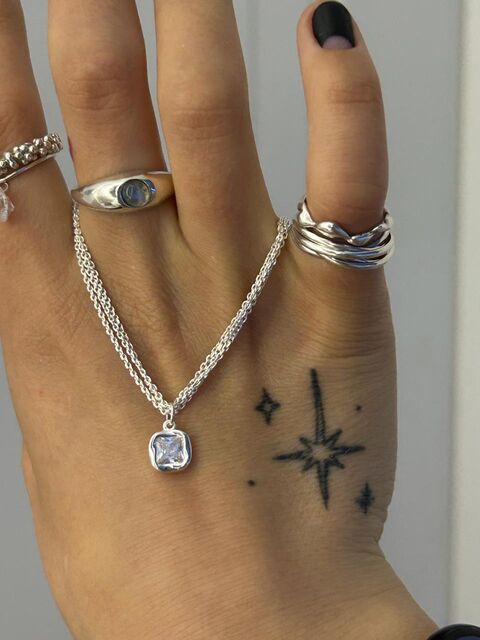 Потрійне кольє з підвісом "Zircon"