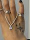 Triple-chain pendant necklace "Zircon"