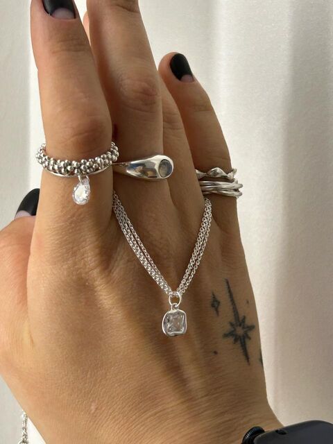 Потрійне кольє з підвісом "Zircon"