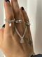 Triple-chain pendant necklace "Zircon"