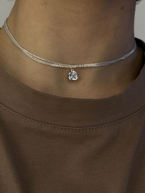 Потрійне кольє з підвісом "Zircon"