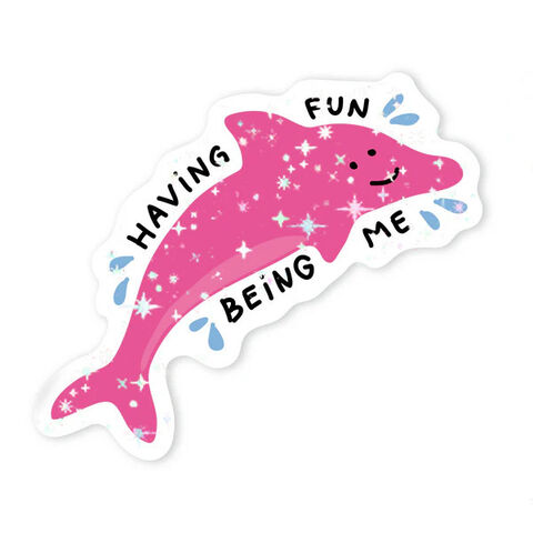 Dolphin sticker with sparkles