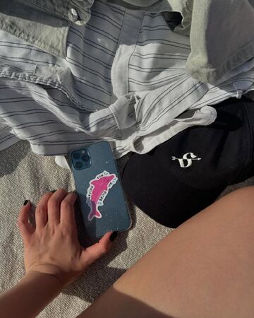 Dolphin sticker with sparkles