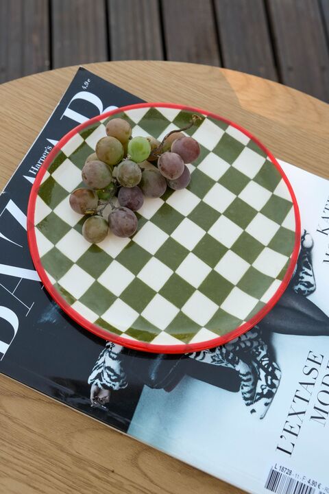 Plate "Checkered Green + Red"