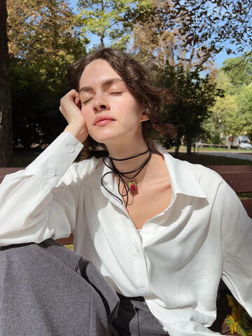 Чорний чокер Pendant Necklace Rose