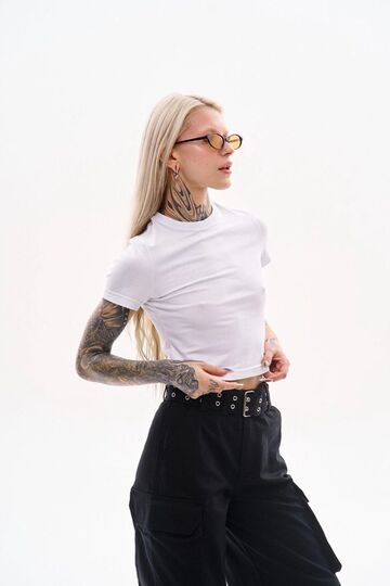 Білий топ зі стрейч куліру "База"