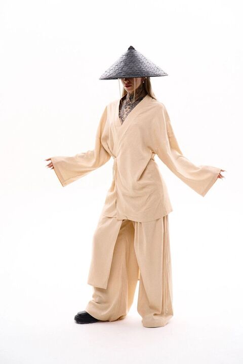 Cream Kimono "Hideko"