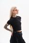 Black Stretch Rib Top "Baza"
