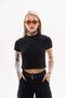 Black Stretch Rib Top "Baza"