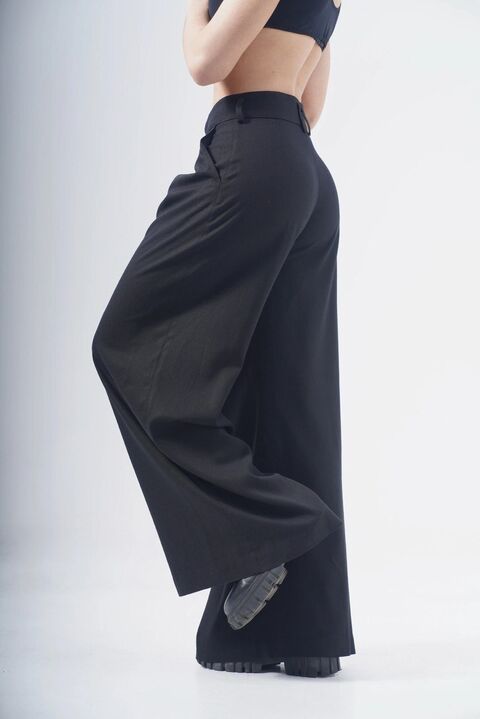 Широкі брюки з льону та вишивкою "Кадзукі"