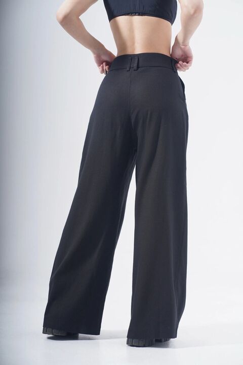 Широкі брюки з льону та вишивкою "Кадзукі"