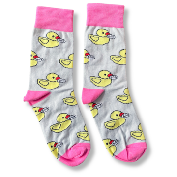 Grey and Pink Duck Socks