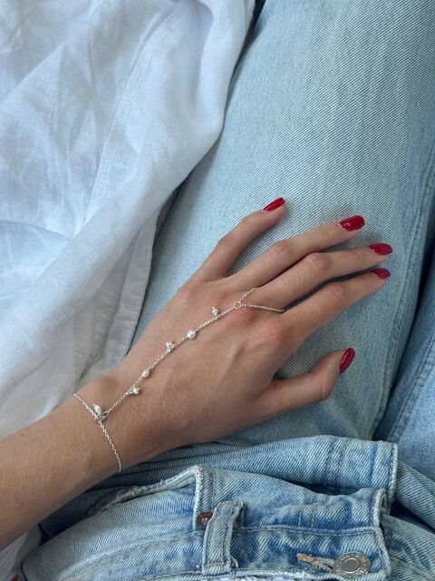 Слейв-браслет з розсипом перлин