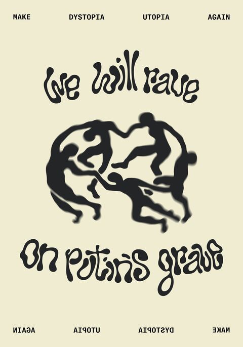 Poster "We will rave" beige