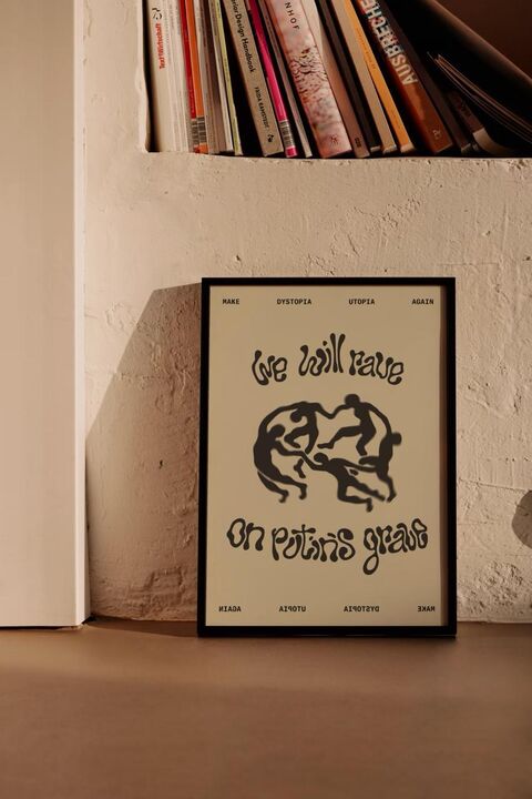 Poster "We will rave" beige