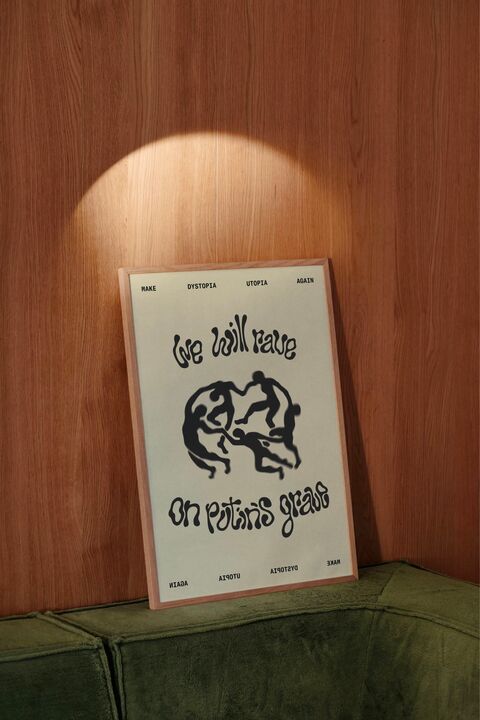 Poster "We will rave" beige