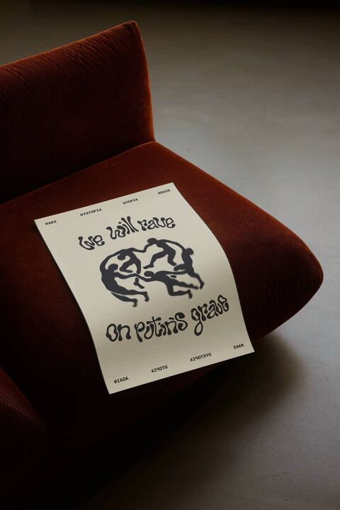 Poster "We will rave" beige