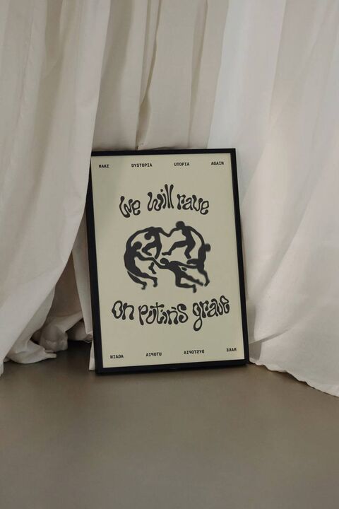 Poster "We will rave" beige