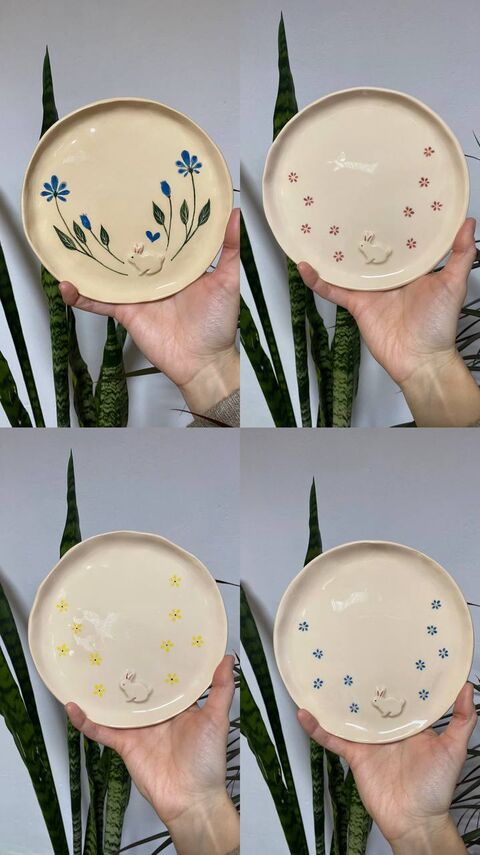 Plate “Rabbits in Blue Flowers”