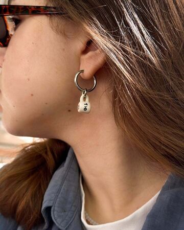Ceramic micro pendant "Tiu" single earring