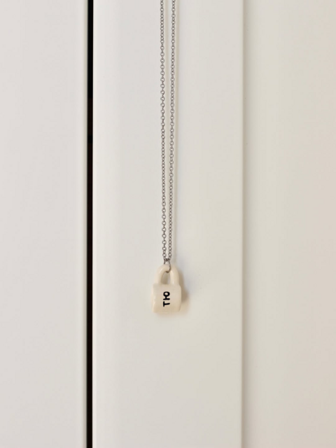 Ceramic micro pendant "Tiu" on chain