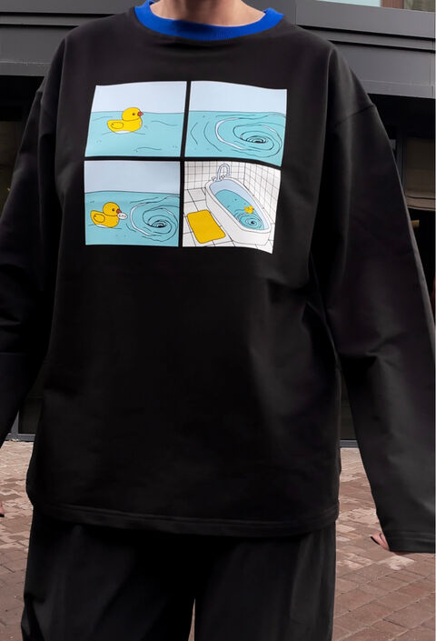 Чорний лонгслів Directionless Life