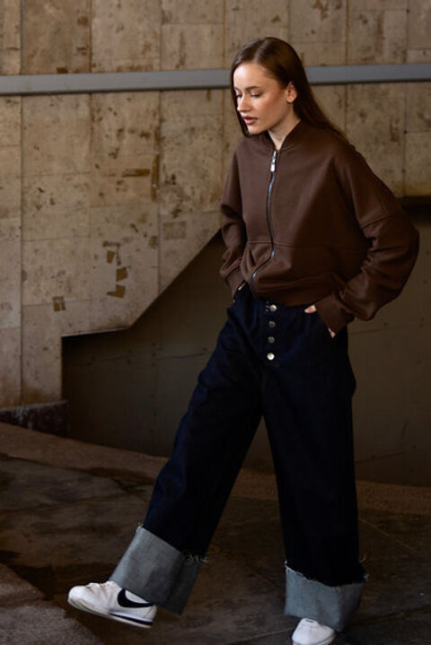 Brown trinité bomber jacket